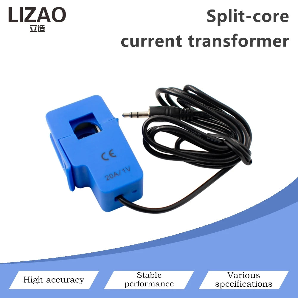 SCT-013 Split Core Current Transformer 5A 10A 15A 20A 30A 50A 60A 100A Multi-range Non-invasive Clip-on AC Current Sensor