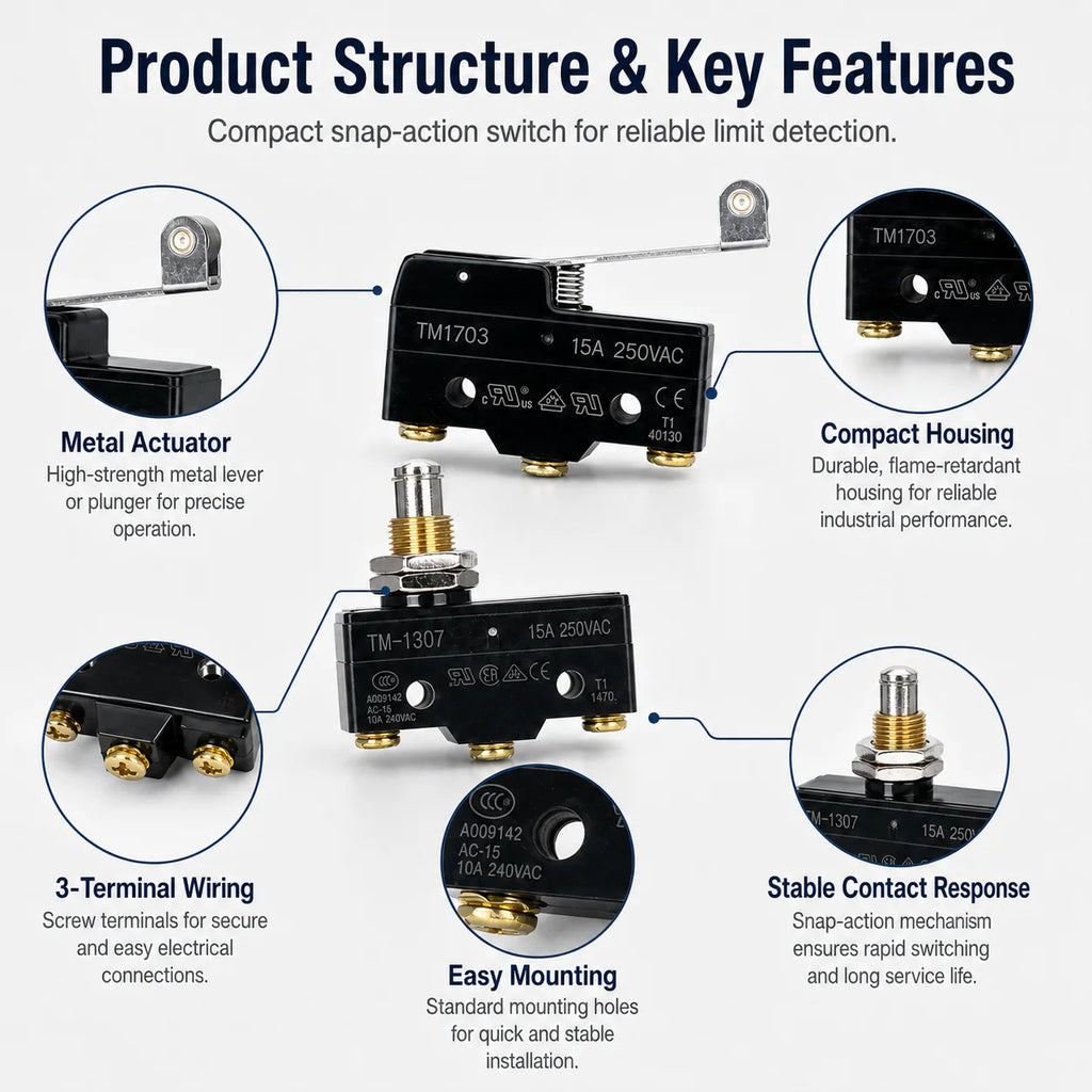 Micro Limit Switch TM-1704 TM-1702 TM-1701 TM-1308 TM-1306 TM-1309 TM-1307