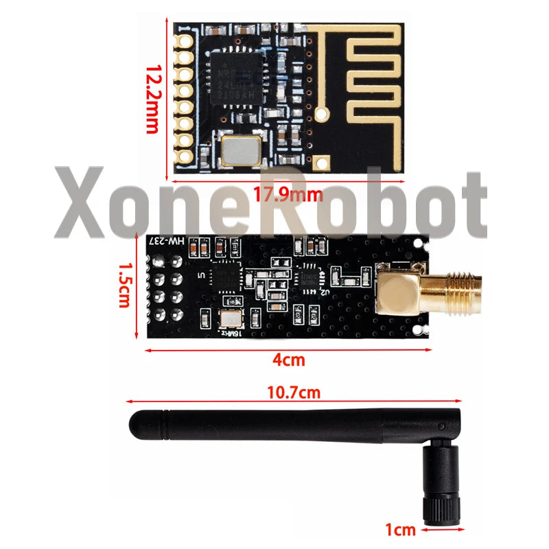 1-10PCS NRF24L01+PA+LNA Wireless Transceiver RF Transceiver Module 2.4G 1100m with Antenna NRF24L01+ Breakout Adapter with 3.3V