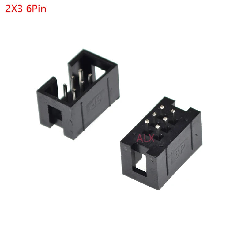5/10pcs Dip 6/10/20/26/34/40 Pin 2.54mm Pitch Male Socket Straight Idc Box Headers Pcb Connector Double Row 10p/20p/40p/50p Dc3