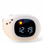 Animal-Shape Alarm Clock Light Adjustable Pat Control Touch Night Light Small Ornaments Home Decor Sleep Training Clock Toddler