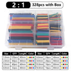 127-750pcs Multi size heat shrink tubing kit - universal, 2:1 shrink, high temperature resistant, insulated tubing with box
