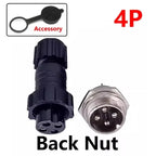 5/20Sets GX16 Aviation Connector M16 Waterproof Back Nut Docking Male&Female Plug And Socket 2/3/4pin 5pin 6pin 7pin 8pin 9pin