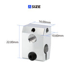 Mellow 1Pcs Aluminum/Copper Prusa Mini Heater Block For PT100 Sensor Cartridge Thermocouple&Thermistor HotEnd For 3D Printer Kit