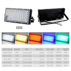 50W LED RGB Flood Light AC220V Outdoor Floodlight IP66 Waterproof Reflector Spotlight Red Green Blue 3 Color For Garden Lighting