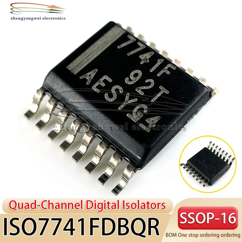 2PCS ISO7741FDBQR 7741F SOP-16 ISO774x High-Speed, Robust-EMC Reinforced Quad-Channel Digital Isolators Digital Isolator Chip
