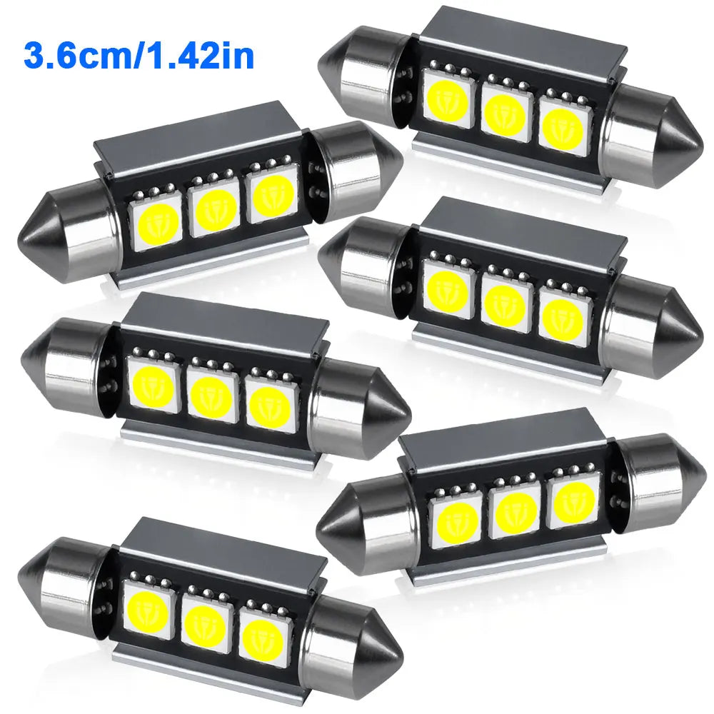 2/4/6/10PCS Super Bright Festoon LED 31/36/39/42MM 5050 3Chips Aluminum Body Fast Cooling for Car Reading Liscense Plate Light