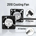 Bamboo Lab X1 P1 Hotend Cooling Fan with Cable for 3D Printer Rapid Accessories Heater Thermistor Compatible with X1C P1S P1P Mo