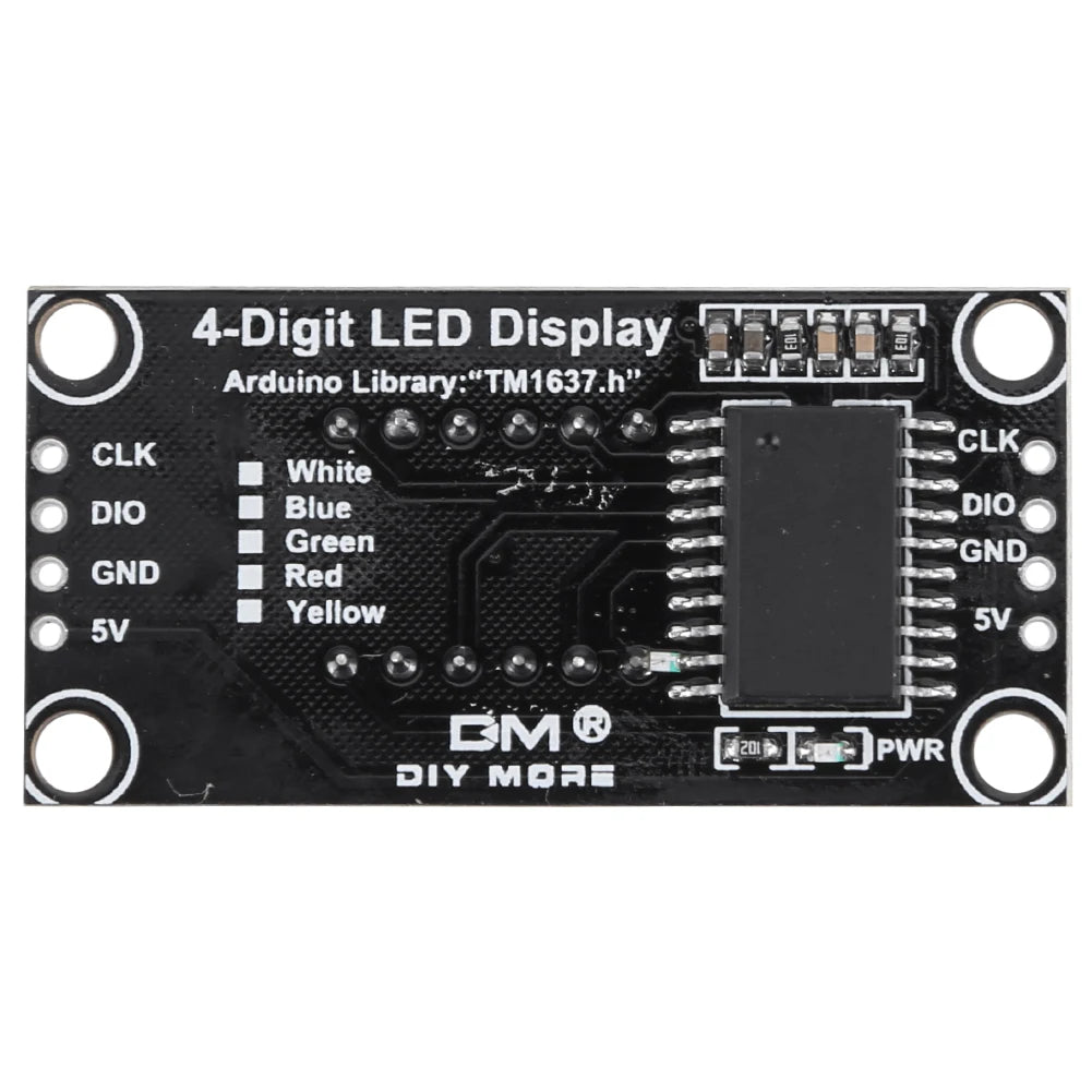 TM1637 Time Indicator Tube 4 Digit Digital Indicator Tube 7 Segment Digital LED Module 0.36 Inch Red Green Blue Yellow White