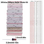 DIP SMD Zener Diode TVS Diodes Fast Switching Schottky Diode Assorted Kit DIY Mix Electronic set