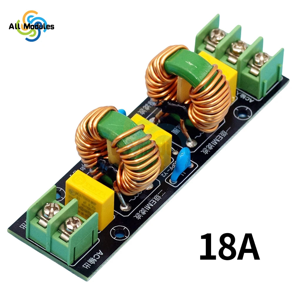 Power Supply Filtering Board Power Supply Filter EMI High Frequency Two-stage Power Low-pass Filter Board 2A-18A