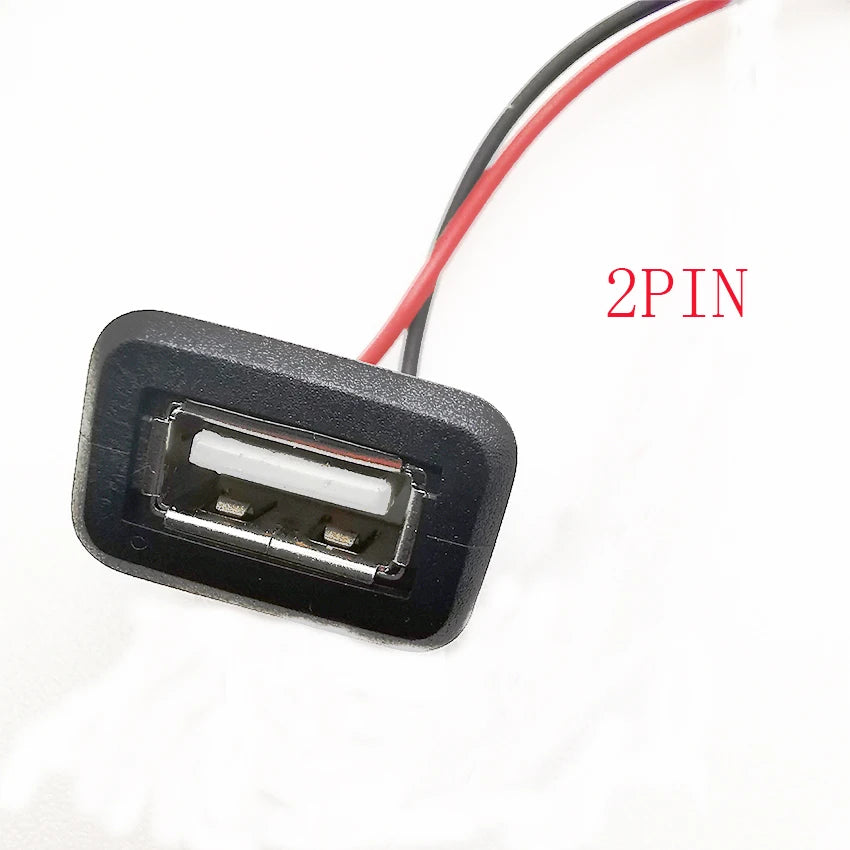 2.0 USB Female Base 2P/4P Direct Pressure Buckle Welding Wire Type A-Port Waterproof Socket Charging Female Plug