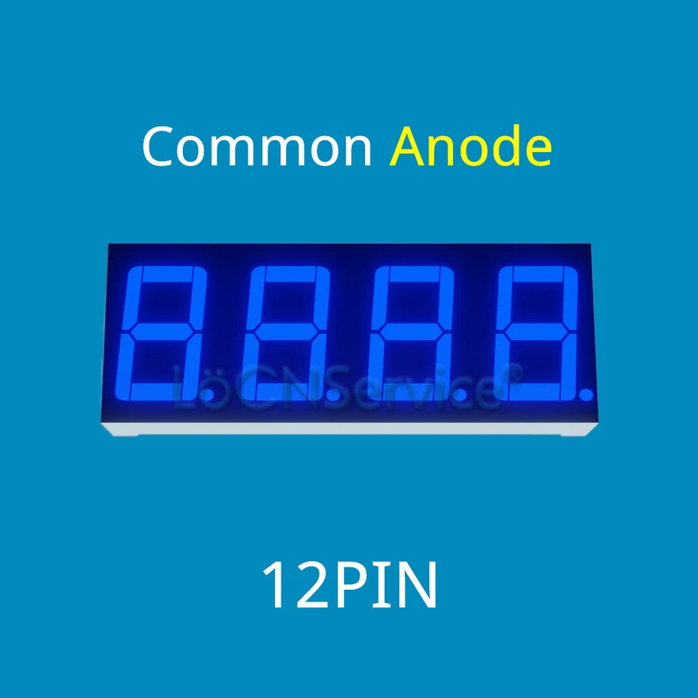 LoCNService 30PCS 0.56Inch Digital Tube LED Display 4 Bit Red Yellow Green Blue White Common Anode / Cathode 7 Segment 0.56 inch