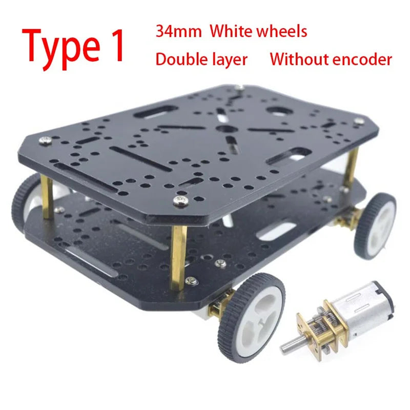 4WD Chassis Smart Robot Car 6V N20 DC Mini Micro Gear Motor Smart Car Kit 4WD Robot Chassis Kits With Encoder Mecanum Wheel Car