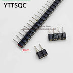 1P-40P 2.54mm Round Hole Straight Pin Single Row 0.1" Breakable Stackable PCB IC Crystal Transistor Female Tin Pin Header Socket