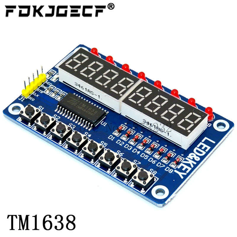 TM1637 4 Bits / TM1638 / MAX7219 8 bit Digital LED Display Module 7 Segment 0.36Inch Clock RED Anode Tube Four Serial Driver