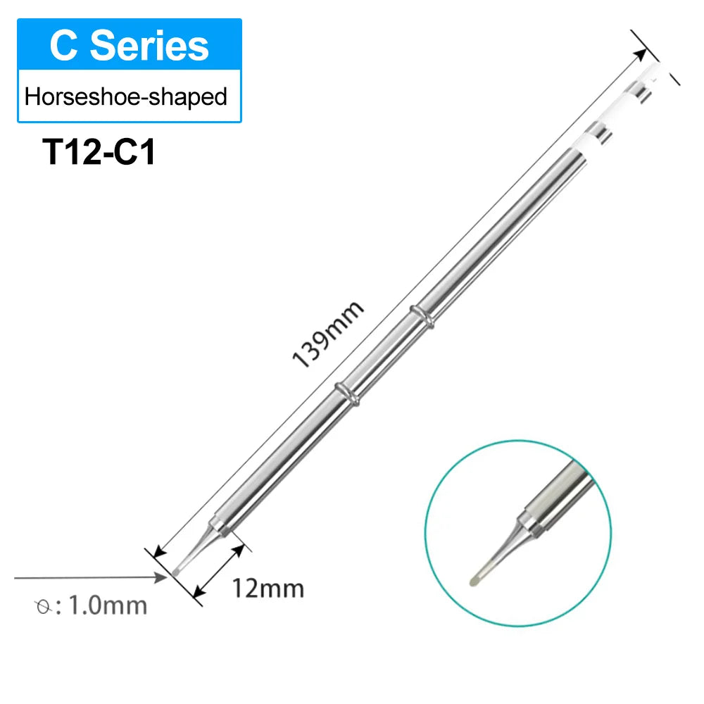 T12 Horseshoe-Shaped Soldering Iron Tips T12-C1 BC1 BC2 BC3 C4 BCF2 BCF1 for Hakko FX951 FX950 FM203 STC T12 DIY Welding Station