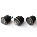 5/20pcs Round Rocker Power Switch 6A 250V 2 Pin 2 Position ON OFF Boat Toggle Switches SPST Black Button Mini Round