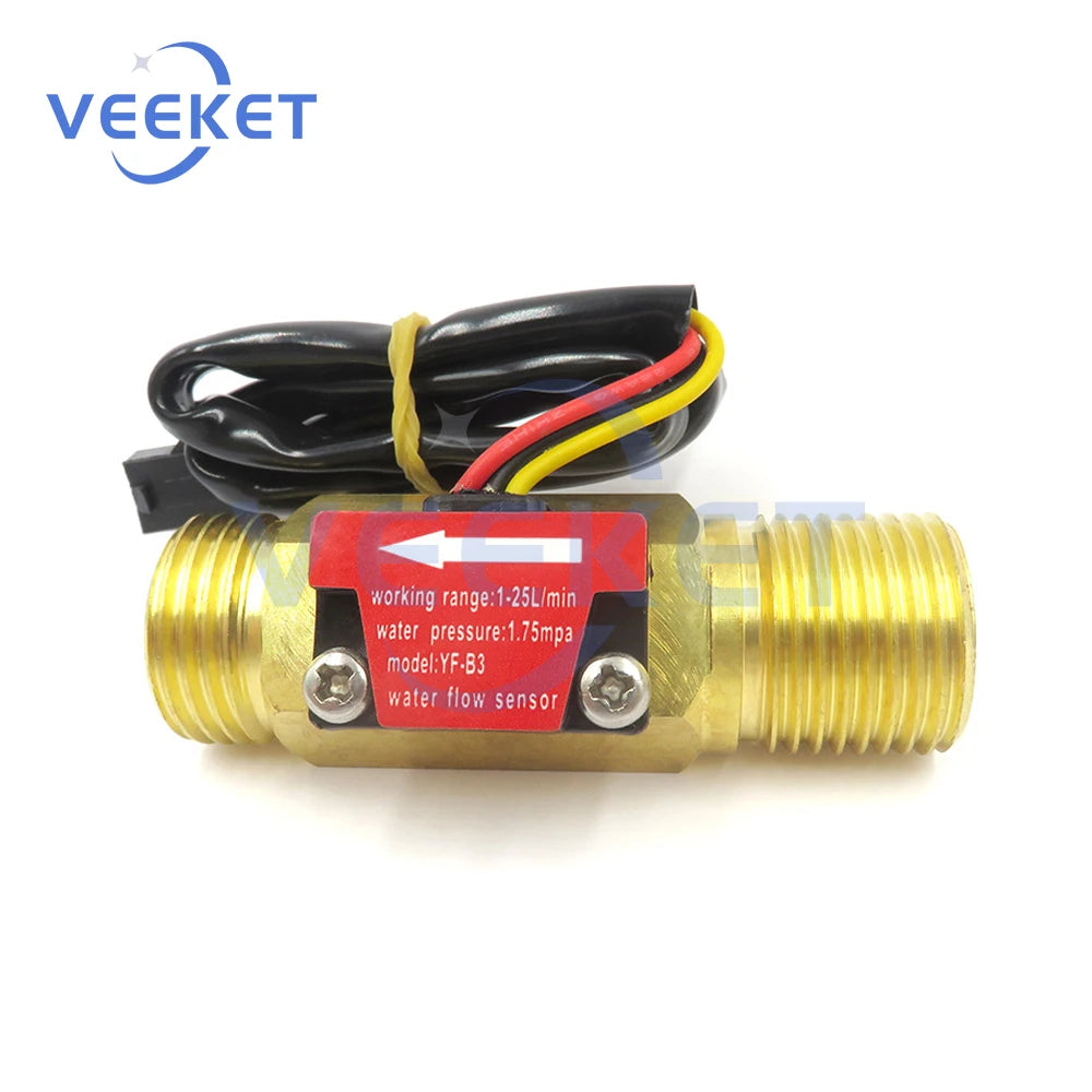 Brass Flow Sensor Thread Hall Sensor YF-B1/B2/B3/B5/B7 Switch Water Flow Sensor Flow Meter Hall Turbine Flow Meter