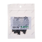150PCS 15Values 0.5W Zener Diode Kit 3V-24V 1N4148 SOD123 for Voltage Regulation Projects 1N4148