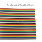 Rainbow Dupont Flat Ribbon Cable 1.27mm Pitch 1 Meter Length 6P‑64P Multi Pin Counts Compatible for FC Dupont Connector