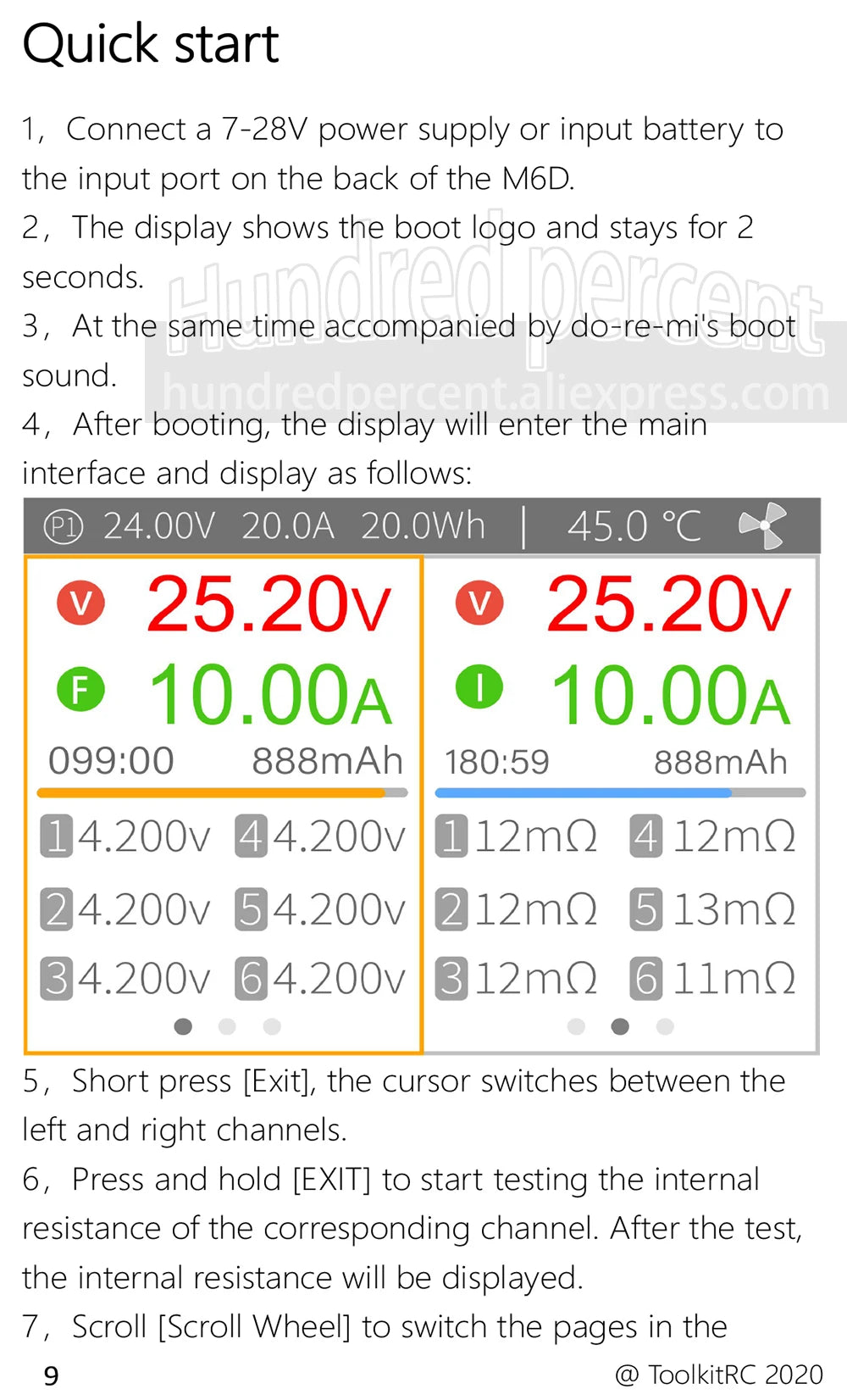 ToolkitRC M6D Green Purple 500W 15A DC Dual Channel Smart Charger Discharger For 1-6S Lipo Battery FPV Model Spare Part Replace