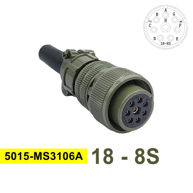 MS3102A MIL-C 5015 Military Specification Connector 18S-12 18S-8 18S-1 Plug&Socket MS3106A MS3108A MIL STD Circular Connectors