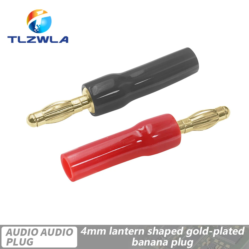 Musical Sound Banana Plugs Speaker Wire Connector Dual Screw Lock 24K Gold Plated Banana Connectors Jack for Speaker Wire
