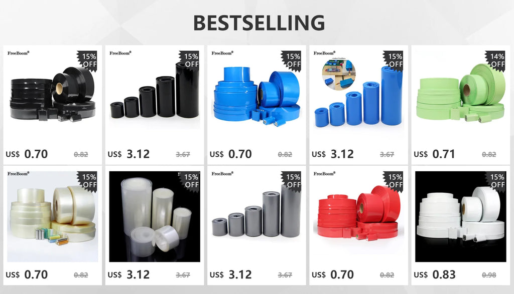 18650 PVC Heat Shrink Tube Battery Pack Blue Width 200mm~555mm Insulated Protection Film Wrap Lithium Case Cable Sleeve