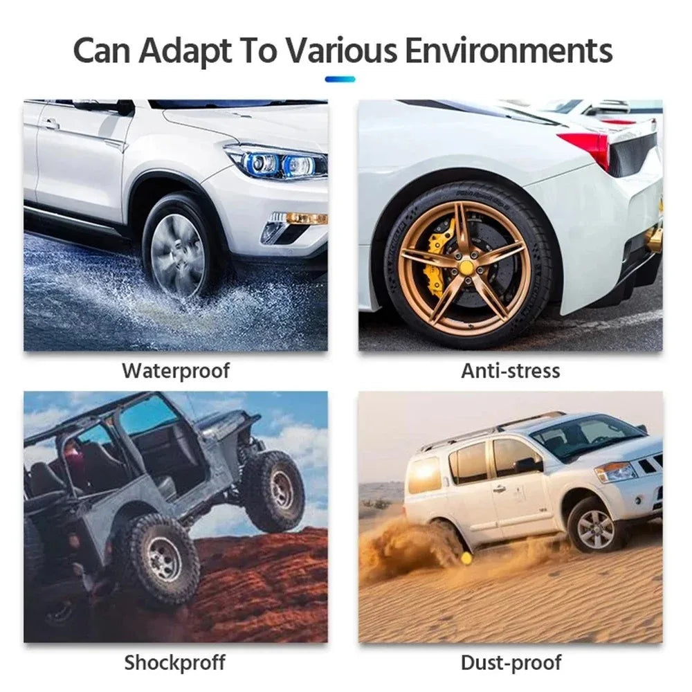 TPMS Tire Pressure Monitoring System Car Safety Alarm System Wireless Solar&USB Powered 4 Sensors with Color Digital Display