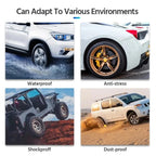 TPMS Tire Pressure Monitoring System Car Safety Alarm System Wireless Solar&USB Powered 4 Sensors with Color Digital Display
