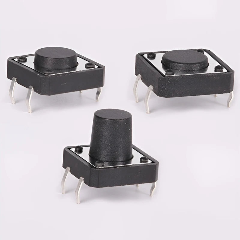 10pcs 12x12 Tact Switch Vertical 12*12*4.3/4.5/5/6/7/8/9/10/11/12/13mm Micro 4Pin Self-Reset Electronic Push Button Interruptor