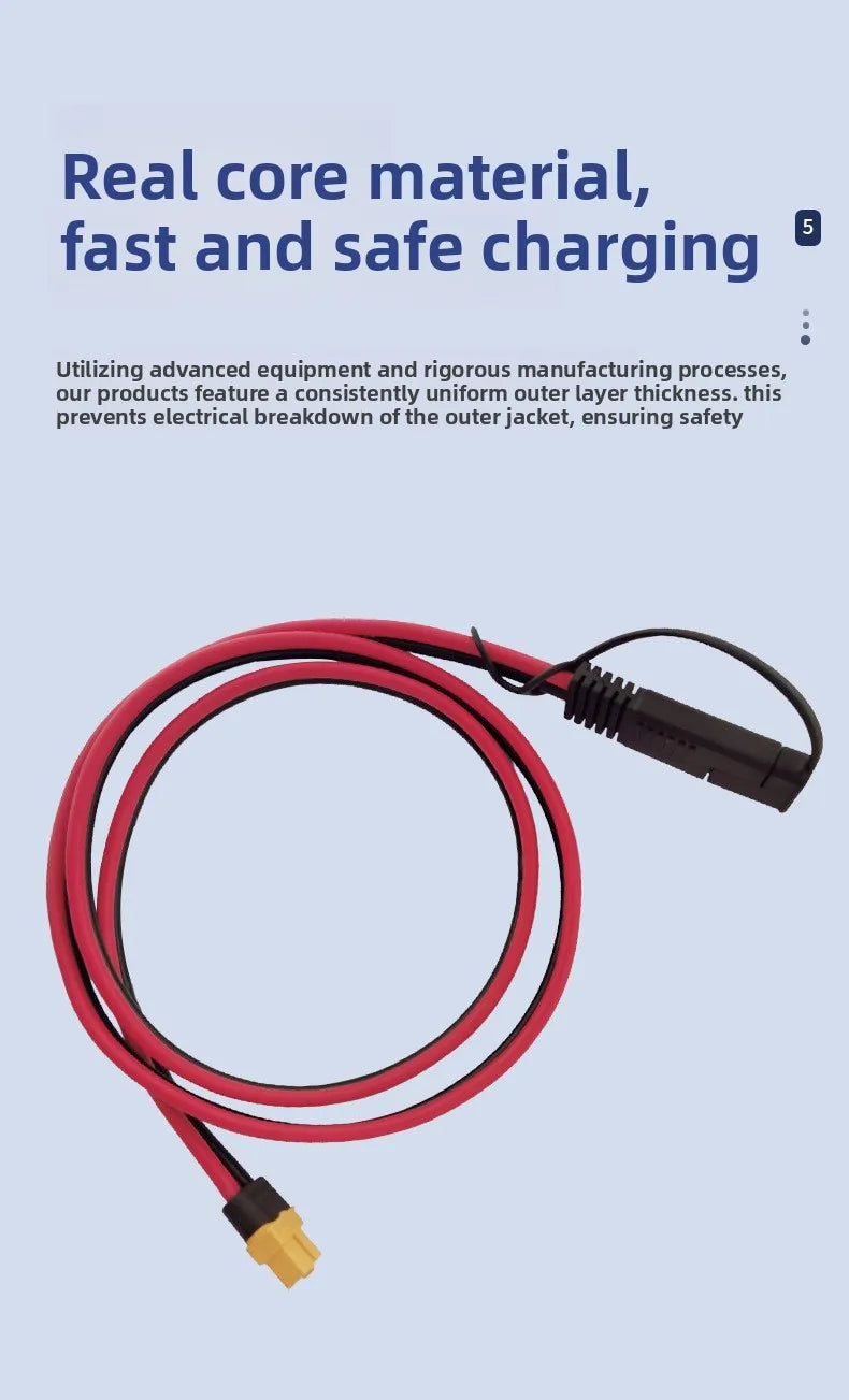 12awg 1m XT60 Female Connector To SAE with Dust Cap Connection Cable XT60 Banana Plug Cable Sae