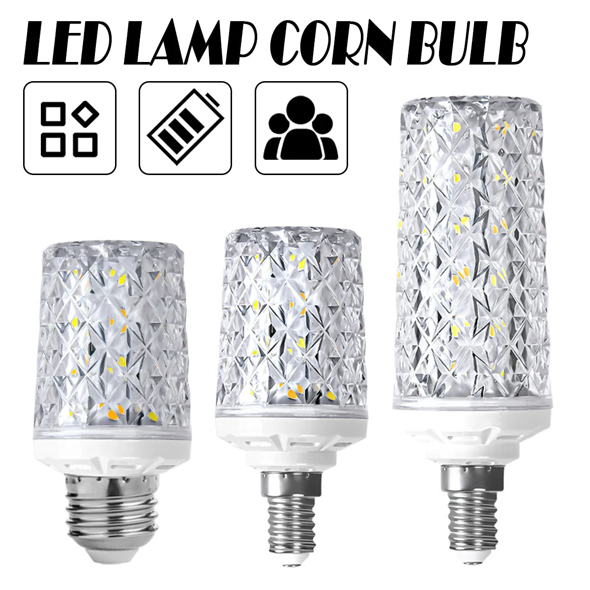 E14 E27 Led Corn Bulb 24W 30W 40W 50W Lamp Chandelier Decorative Living Light SMD5730 Chip Small Warm Replace Halogen Home Room