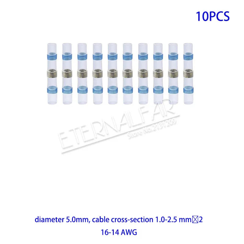 12AWG SST Waterproof Solder Seal Heat Shrink Butt Stress-free Wire Connectors Terminals Electrical Copper with Soldering Sleeve