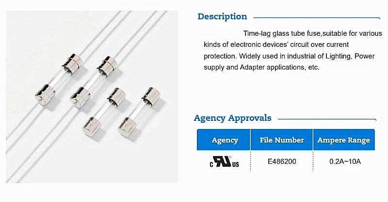 20Pcs/Lot 5*20mm T250mA 250V Glass Tube Fuse Slow Fuse 5X20 T0.25A Original New 5mm*20mm