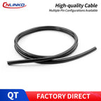 CNLINKO LP12 Waterproof Cable Assembly 2-4Pin 0.34-0.5mm² 22-20AWG 5A 125V for M12 Circular Connector Industrial Wire Harness