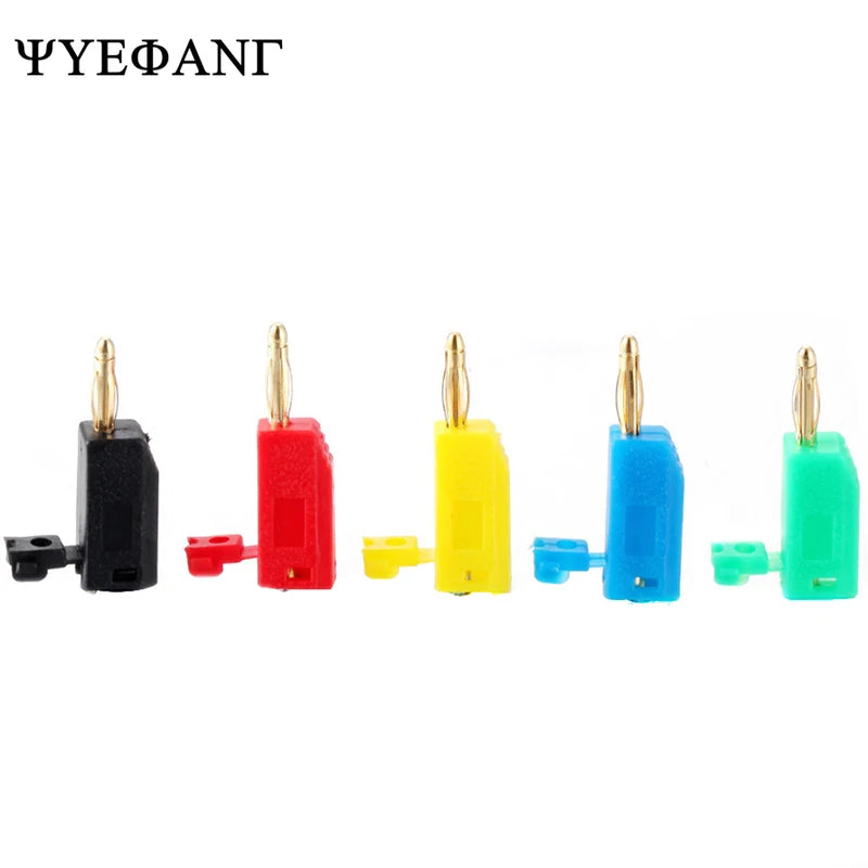 10pcs 2mm Stackable Banana Plug Gold Plated Copper Mini Connector with 2mm Socket Jack Welded/soldered 30V/10A
