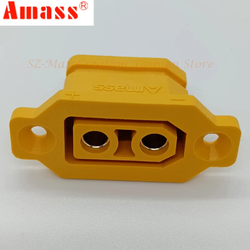 Original Amass XT90E-F Battery Connector XT90E Female Plug Gold-plated XT90 Mountable Connector Plug  Yellow Socket