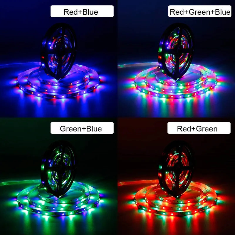 1m USB LED Strip Lights 60LEDs/m RGB Tape SMD 2835 With Remote Control Flexible Tape Diode Ribbon TV Backlight Room Decor