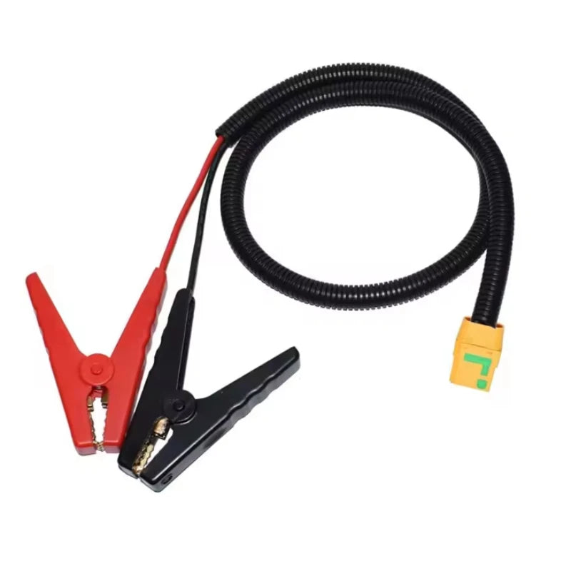 XT90 Anti‑Spark Connector Cable 10AWG 1/3/6FT XT90M To 12V Alligator Clips Wire for Energy Storage Battery Solar Panel Charging