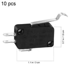 10Pcs Micro Switch Limit Switch 3 Long Hinge Lever Momentary Push Button for Electronic Devices Home Appliances Business