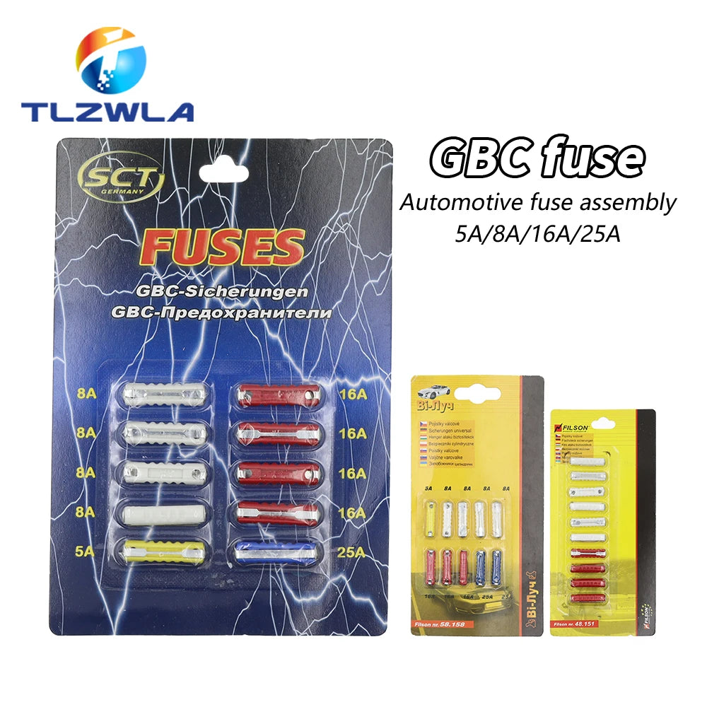 GBC European Automotive Fuse 5/8/10/16/30AMP 6mm Continental Car Blade Bakelite Auto Classic Ceramic Car Fuse Kit