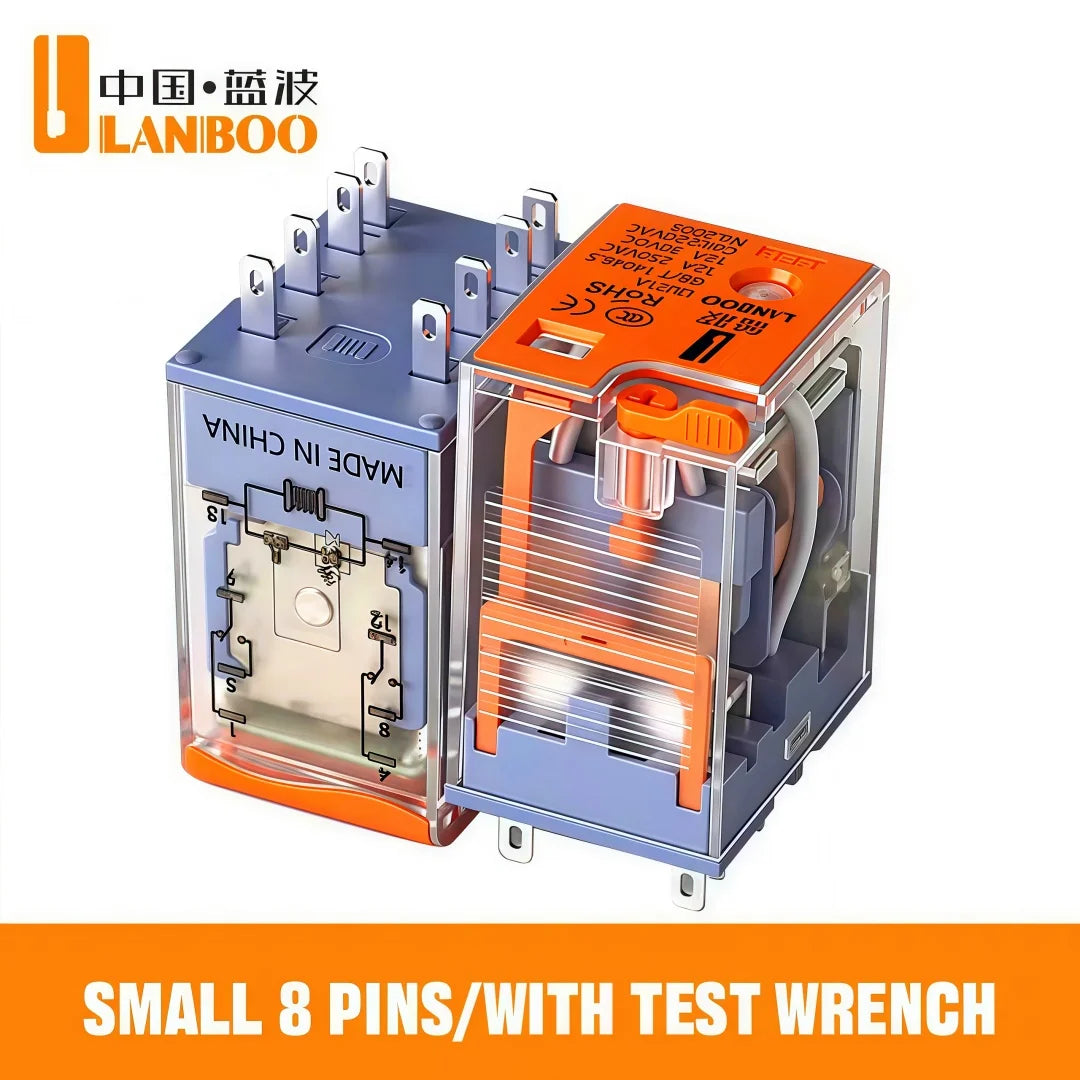 LANBOO Relay 12V 24V/AC 220V AC Voltage Coil High Quality General Purpose Micro Mini Relay with Socket Base 8pin/14pin