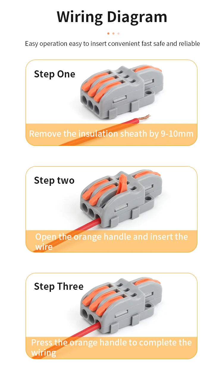 10/100PCS Electrical Cable Connector 1 in Multiple out Quick Wire Terminal Block 2/3/4/5Pin Push in Lever Connectors 0.08-4.0mm2
