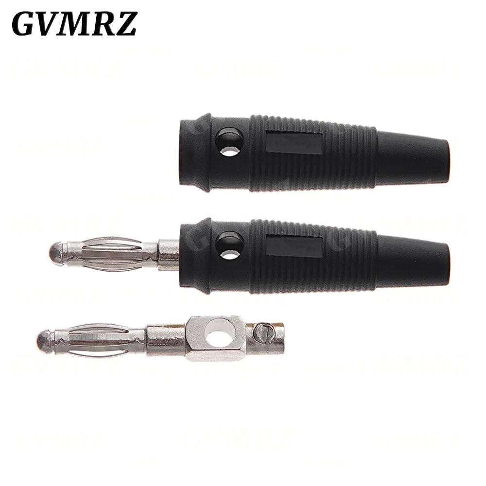 5PCS 4MM Banana Plugs Connector Solderless Video Musical Speaker Stackable Cable Wire Pin Banana Plug Connectors Red Black Blue