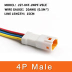 2P 3P 4P 6P 8P 0.6MM Waterproof Wire Connector Plug Male And Female Socket With Cable JST Connectors