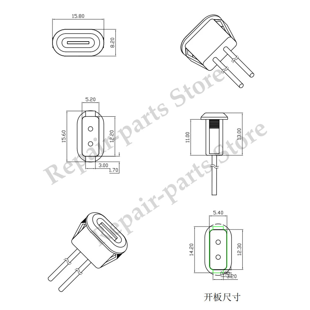 3Pcs Type C Connector Type-C With Card Buckle Female 5A High Current Fast Charging Jack Port USB-C Charger Plug Socket 6pin USB