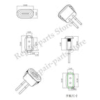3Pcs Type C Connector Type-C With Card Buckle Female 5A High Current Fast Charging Jack Port USB-C Charger Plug Socket 6pin USB
