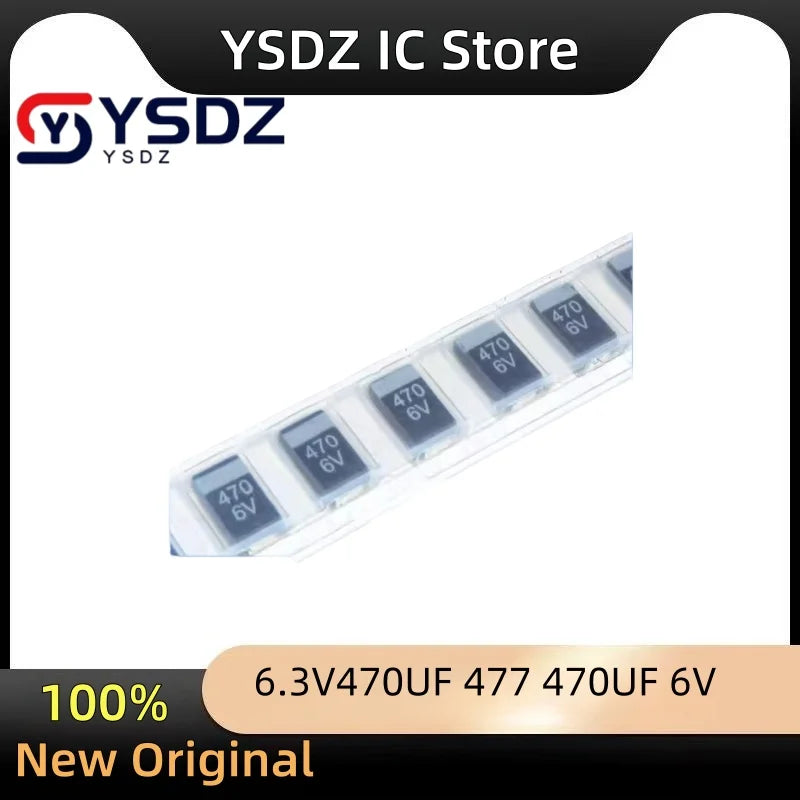 Original 50pcs/ 6.3V470UF 477 470UF 6V D7343 PS3 D Tantalum Capacitor